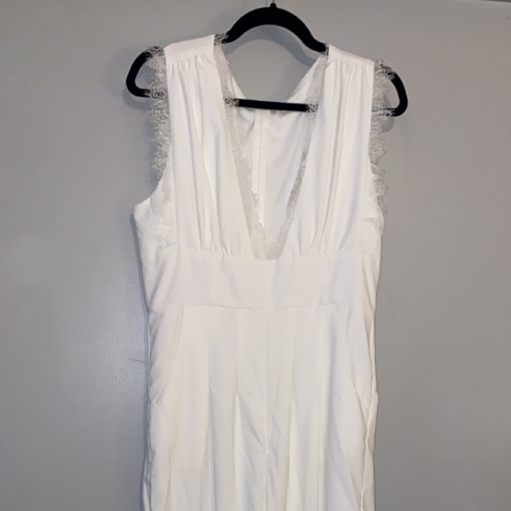 White Bridal Lace Jumpsuit